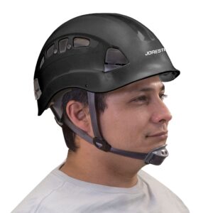 jorestech - abs work-at-height and rescue hard hat slotted ventilated helmet w/adjustable ratchet 6-point suspension ansi z89.1-14 (black)