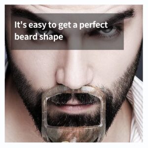 5 Pcs Beard Grooming Set - Face Hair Styling Tool, Goatee Mustache Trimmer Guide with Transparent Templates