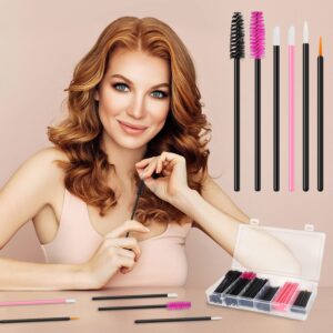 270 PCS Disposable Makeup Applicators Tools Kit, Makeup Artist Must Haves 70 Disposable Eyeliner Brushes 100 Mascara Wands 100 Lipstick Applicators for Christmas Gifts Mother's Day Gifts