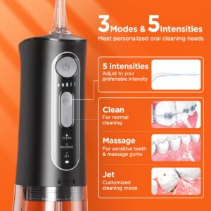 Bitvae Water Dental Flosser Teeth Picks - Cordless Water Flosser for Teeth - 5 Modes Sonic Electric Toothbrush,Upgraded Water Dental flosser Pick