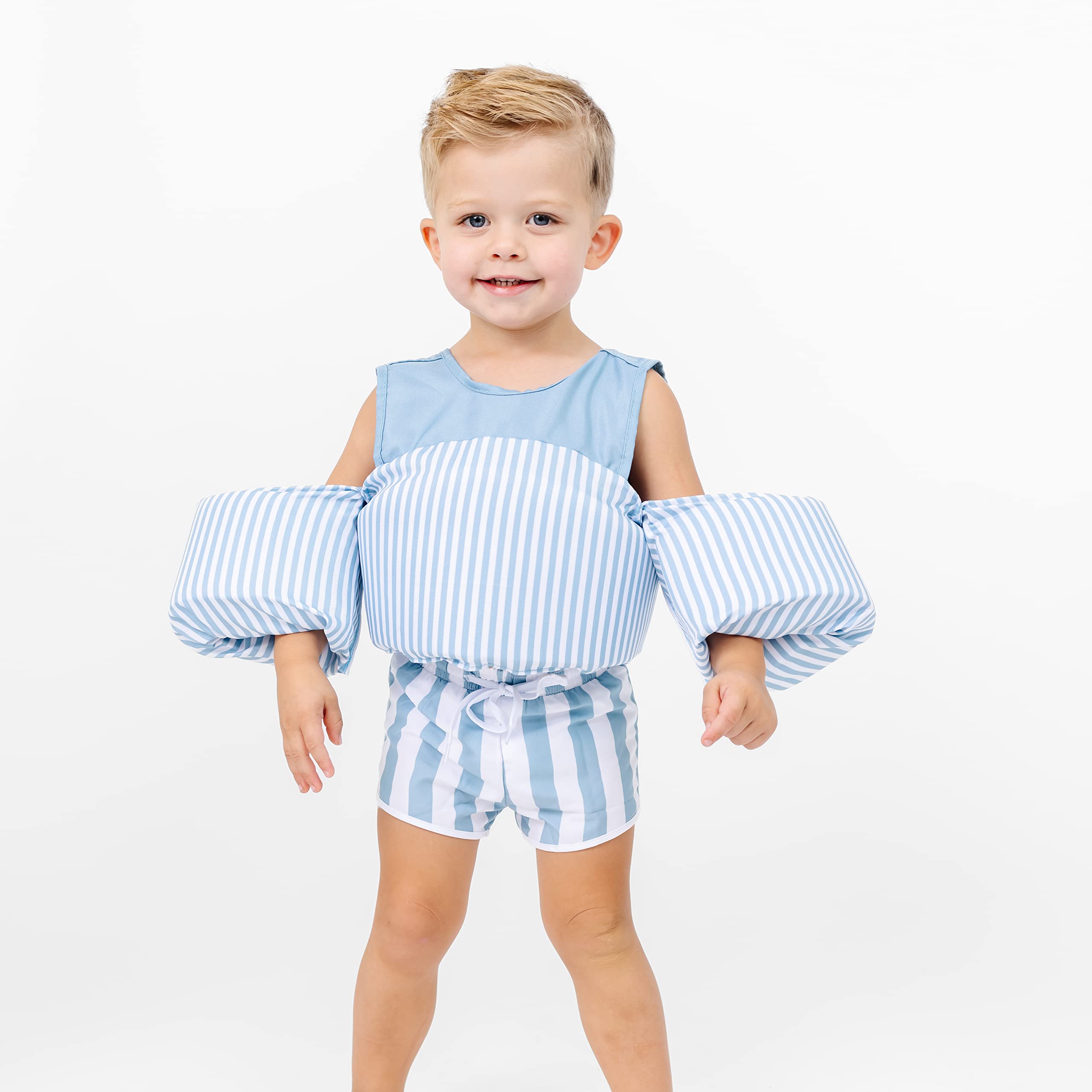 Sisterly Market Swim Shorts - Stripes (age, 3_years, 4_years, Light Blue Stripe)