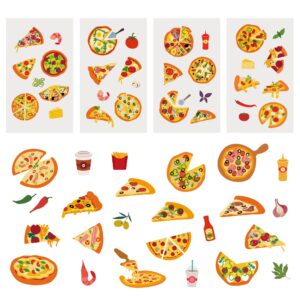 24 Sheets Pizza Temporary Tattoos, Birthday Decorations Pizza Party Favors