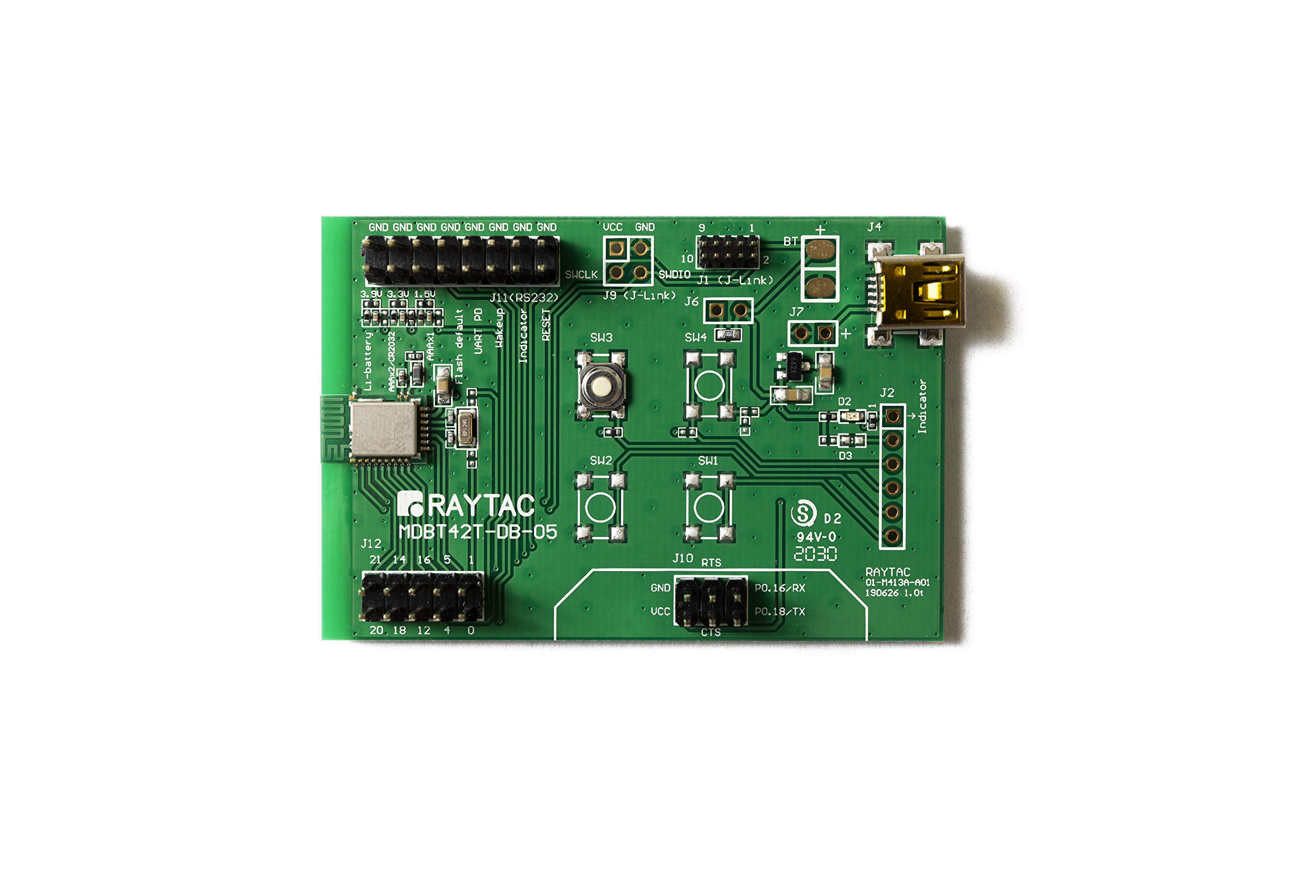 MDBT42T-DB Nordic nRF52805 Module Demo Board Dev Kit 10 GPIO Bluetooth Module BT5.2 FCC IC CE Telec KC SRRC (Chip Antenna)