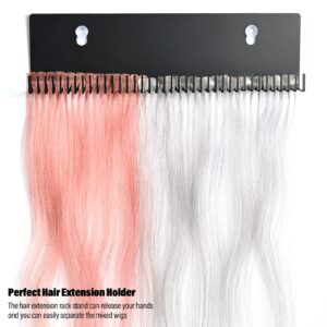 EHDIS Hair Extension Holder and Hanger/Display Professional Hair Styling Tool for Washing, Coloring and Blow-Drying of Weft, Clip-In, Tape-In Extensions- Black