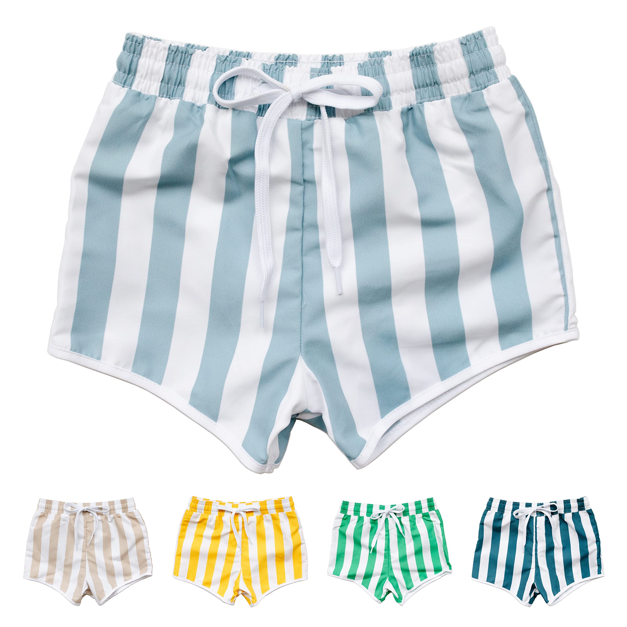 Sisterly Market Swim Shorts - Stripes (age, 3_years, 4_years, Light Blue Stripe)