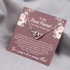 MYOSPARK New Mom Gift Necklace To My Best Friend On Your Pregnancy Message Card Jewelry Pregnancy Announcement Gift for Best Friend (Your Pregnancy Card NL)