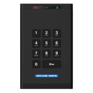 securedata securedrive kp 5tb hardware encrypted usb 3.0 external drive fips 140-2 level 3 unlock via keypad taa compliant, cjis, hipaa, cmmc, gdpr compliant, works with mac and win free av