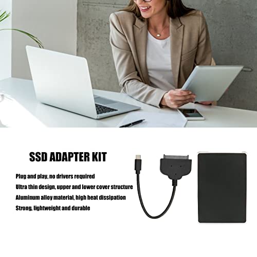 SSD Adapter Box Kit, Hard Drive Adapter Card 10Gbps Data Transmission Aluminum Alloy Material for Home for Computer for Office