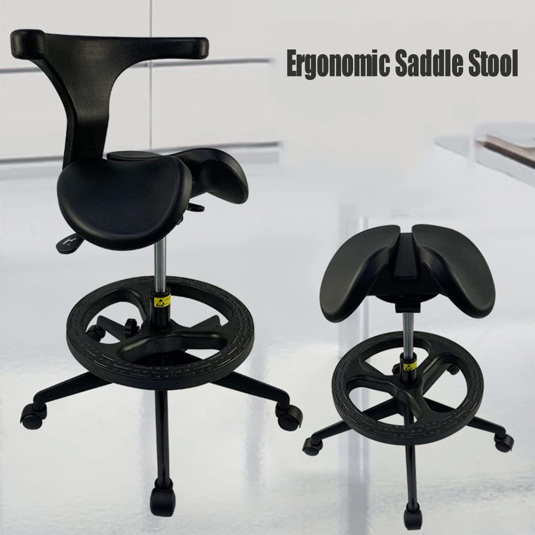 JMYSD Ergonomic Saddle Stool Adjustable Saddle Chair Dental Stool Saddle Salon Stool for Hospital Laboratory Salon Office,B