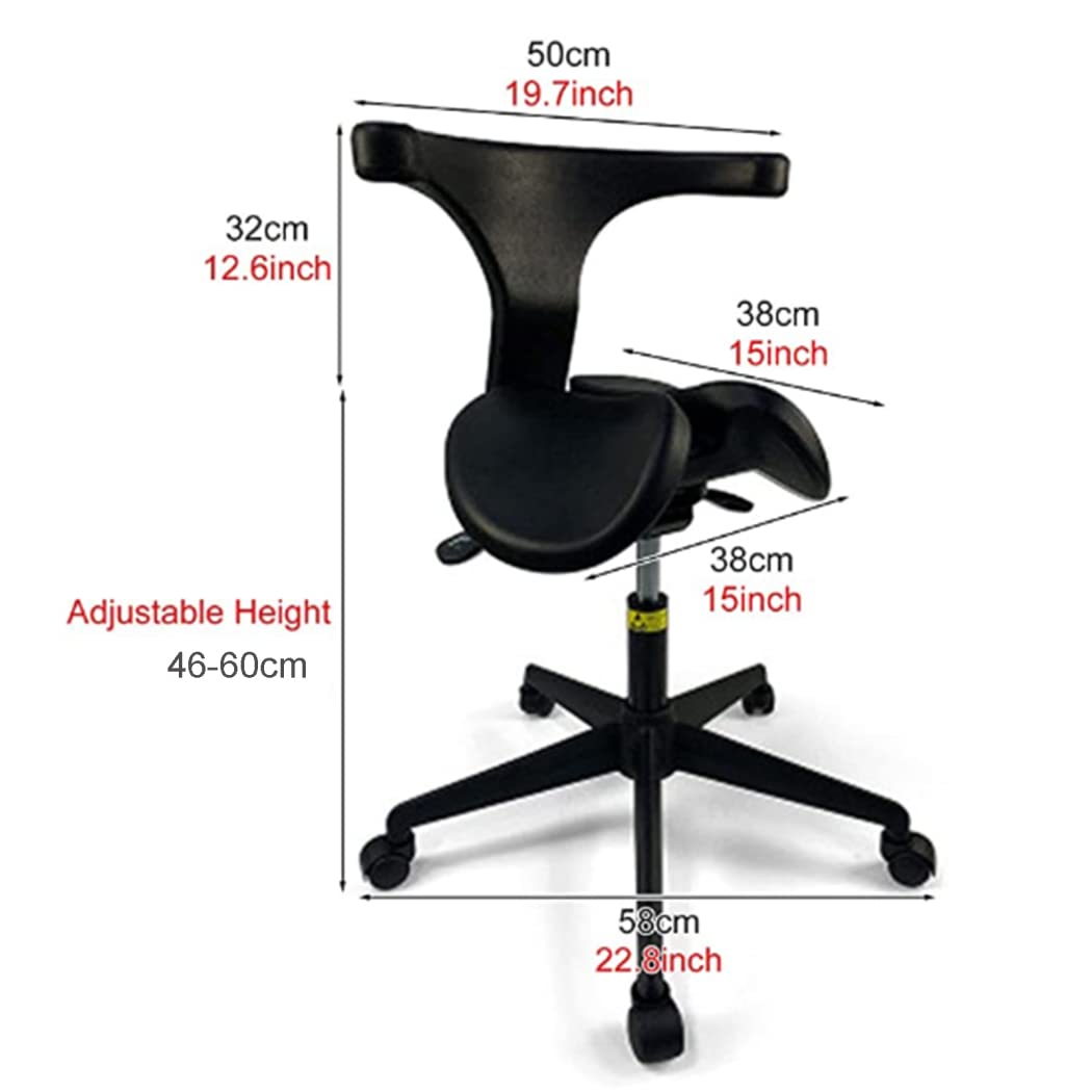 JMYSD Ergonomic Saddle Stool Adjustable Saddle Chair Dental Stool Saddle Salon Stool for Hospital Laboratory Salon Office,B