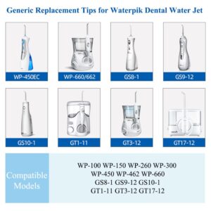 TB100E Replacement Toothbrush Tips Compatible with Waterpik Dental Water Jet WP100 WP300 WP450 WP672 WP660 WP260 Generic Toothbrush Heads for Waterpik Flossers fit Waterpik Brush Flosser Head