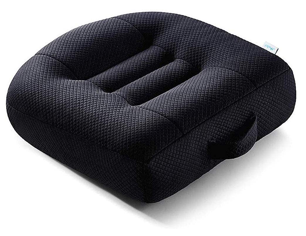 Adult Booster Seat for Car, Portable Booster Seat for Driver, Passenger , 3D Breathable Mesh Non-Slip Seat Cushions with Practical Handle for The Car, Office, Wheelchair (Extra Large) (Black)