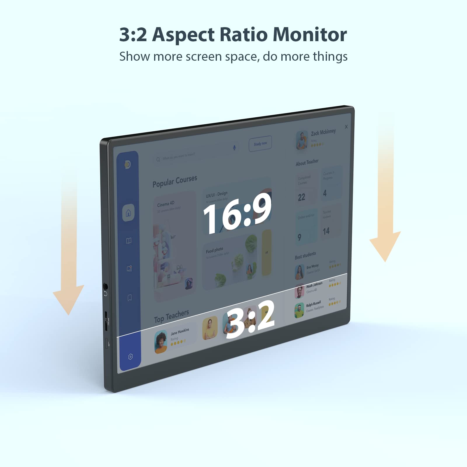 Eyoyo Portable Monitor, Small Monitor 10.5” USB C Monitor FHD 1920x1280 Travel Monitor External Second Monitor for Laptop 100% SRGB Tiny IPS Display HDMI Gaming Monitor