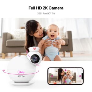 iBaby Smart Wi-Fi Baby Monitor with Camera, Night Vision, Real-Time Breathing & Sleep Tracking, Two-Way Audio – Secure, Non-Wearable Nursery Cam for Ultimate Peace of Mind