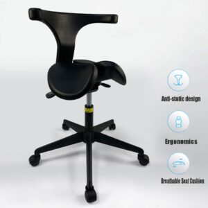 JMYSD Saddle Chair Ergonomic Saddle Stool Adjustable Saddle Chair Dental Stool for Hospital Laboratory Salon Office,B,L