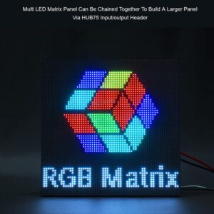 RGB Full-Color LED Matrix Panel Pitch 4mm Pixels 64×32 with 2048 Individual RGB LEDs Adjustable Brightness for use with Raspberry Pi etc @XYGStudy (RGB-Matrix-P4-64x32)