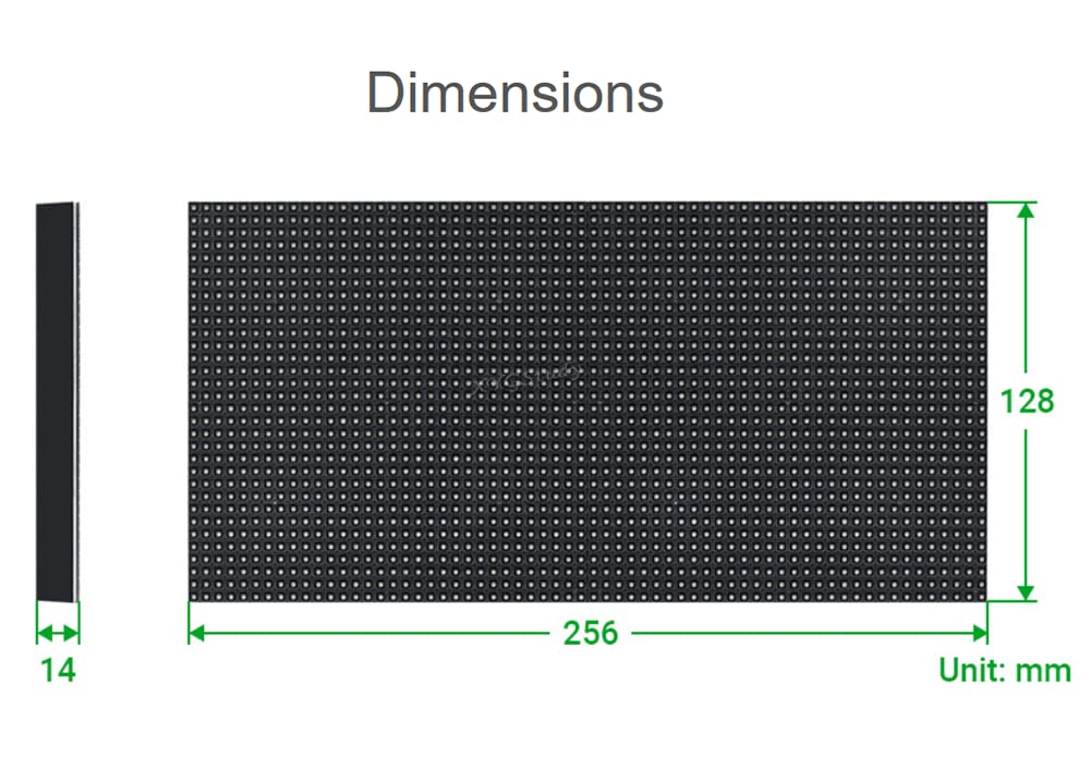 RGB Full-Color LED Matrix Panel Pitch 4mm Pixels 64×32 with 2048 Individual RGB LEDs Adjustable Brightness for use with Raspberry Pi etc @XYGStudy (RGB-Matrix-P4-64x32)