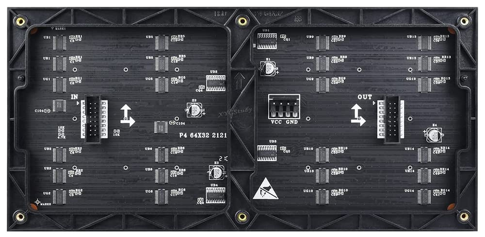 RGB Full-Color LED Matrix Panel Pitch 4mm Pixels 64×32 with 2048 Individual RGB LEDs Adjustable Brightness for use with Raspberry Pi etc @XYGStudy (RGB-Matrix-P4-64x32)