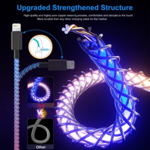 [Apple MFi Certified] iPhone Charger, BANVCO 3ft LED RGB Light Up Gradual USB to Lightning Fast Charging Cable High Speed Data Sync Cord for iPhone 14 13 12 11 Pro XS Max XR X 8 7 6 Plus SE More