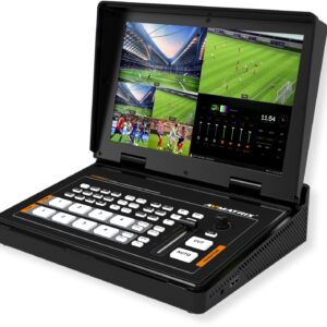 AVMATRIX PVS0403U Portable SDI/HDMI Video Switcher, 10.1-incch FHD IPS LCD Monitor, USB for Capturing and Streaming, T-bar/Auto/Cut Transitions, Scaled Output and Multiview, 2PIP/POP, Logo Overlay