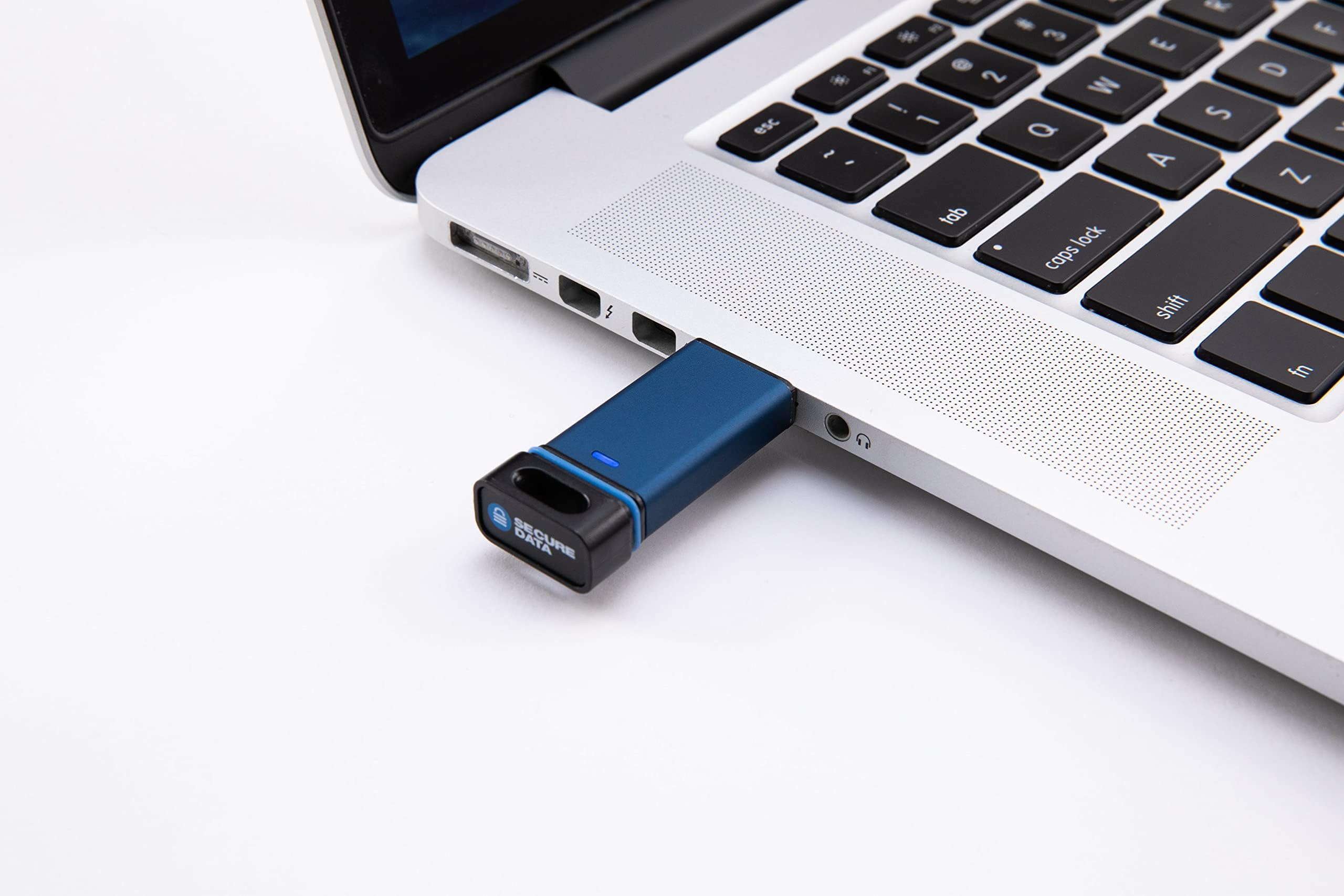 SecureData SecureUSB BT 32GB Hardware Encrypted USB 3.0 Flash Drive FIPS 140-2 Level 3 Unlock via Phone app TAA Compliant, CJIS, HIPAA, CMMC, GDPR Compliant, Works with Mac and Win Free AV