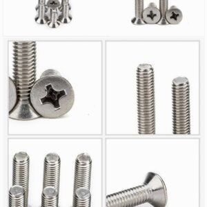 Elantek #2-56#4-40#6-32 UNC Stainless Steel Phillips Flat Head Countersunk Machine Screws Nuts Assortment Kit