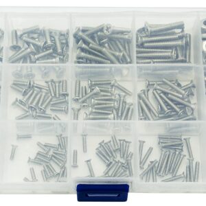 Elantek #2-56#4-40#6-32 UNC Stainless Steel Phillips Flat Head Countersunk Machine Screws Nuts Assortment Kit