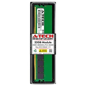 A-Tech 32GB RAM Replacement for Micron MTC16C2085S1UC48BA1 | DDR5 4800 MHz PC5-38400 1.1V DIMM 288-Pin Non-ECC Memory Module