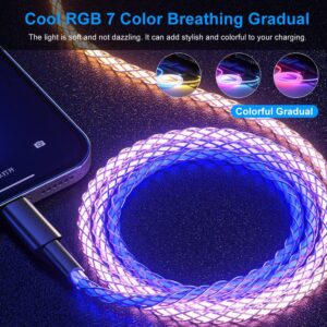 [Apple MFi Certified] iPhone Charger, BANVCO 3ft LED RGB Light Up Gradual USB to Lightning Fast Charging Cable High Speed Data Sync Cord for iPhone 14 13 12 11 Pro XS Max XR X 8 7 6 Plus SE More