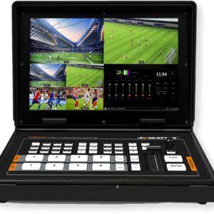 AVMATRIX PVS0403U Portable SDI/HDMI Video Switcher, 10.1-incch FHD IPS LCD Monitor, USB for Capturing and Streaming, T-bar/Auto/Cut Transitions, Scaled Output and Multiview, 2PIP/POP, Logo Overlay