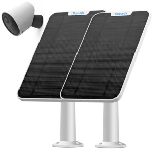 4w solar panel charging compatible with simplisafe outdoor security camera only, with 13.1ft waterproof charging cable, ip65 weatherproof,includes secure wall mount(white)