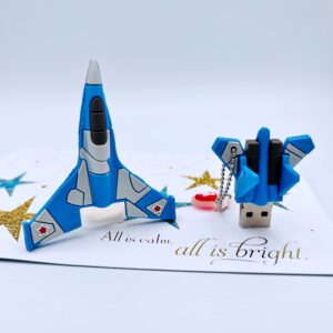 Novelty Thumb Drive - Cute USB Drive 16GB - Fighter USB Drive - Trendy USB (Blue Fighter Plane)