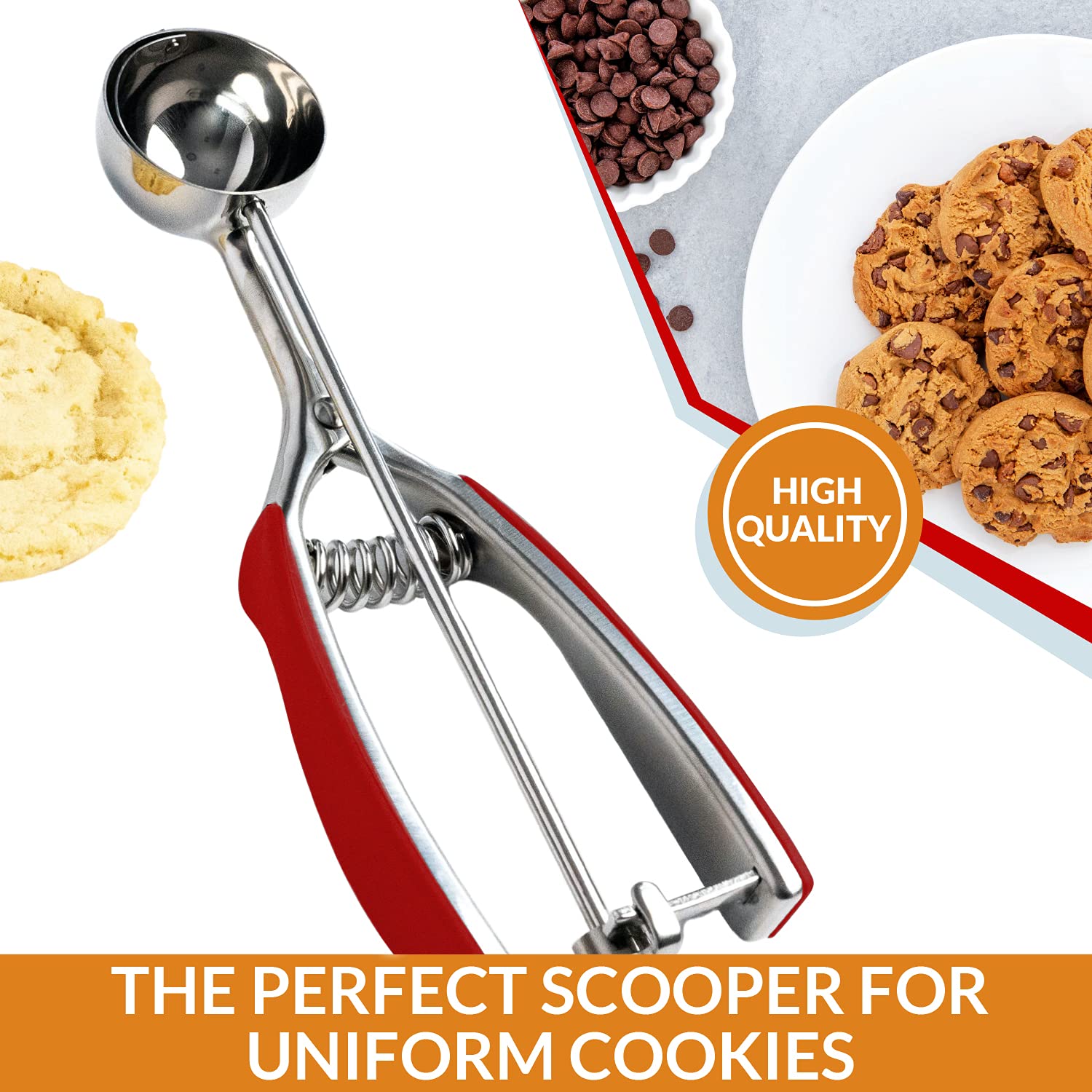 Spring Chef Ice Cream Scoop and Medium Cookie Scoop Bundle Bundle - Red