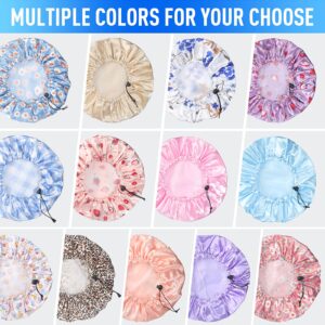 Shower Caps for Women Reusable Waterproof- Adjustable Women Shower Cap Reusable Hair Cap for Shower, Shower Cap for Adult and Kids