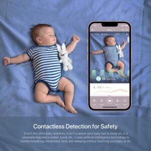 iBaby Smart Wi-Fi Baby Monitor with Camera, Night Vision, Real-Time Breathing & Sleep Tracking, Two-Way Audio – Secure, Non-Wearable Nursery Cam for Ultimate Peace of Mind