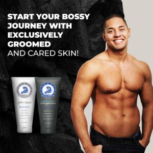 Bossman Silk Lotion Shaving Cream and Cooling After Shave Combo - Royal Oud - Travel Shave Cream and After Shave Balm for Men