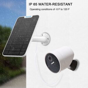 4W Solar Panel Charging Compatible with SimpliSafe Outdoor Security Camera only, with 13.1ft Waterproof Charging Cable, IP65 Weatherproof,Includes Secure Wall Mount(White)