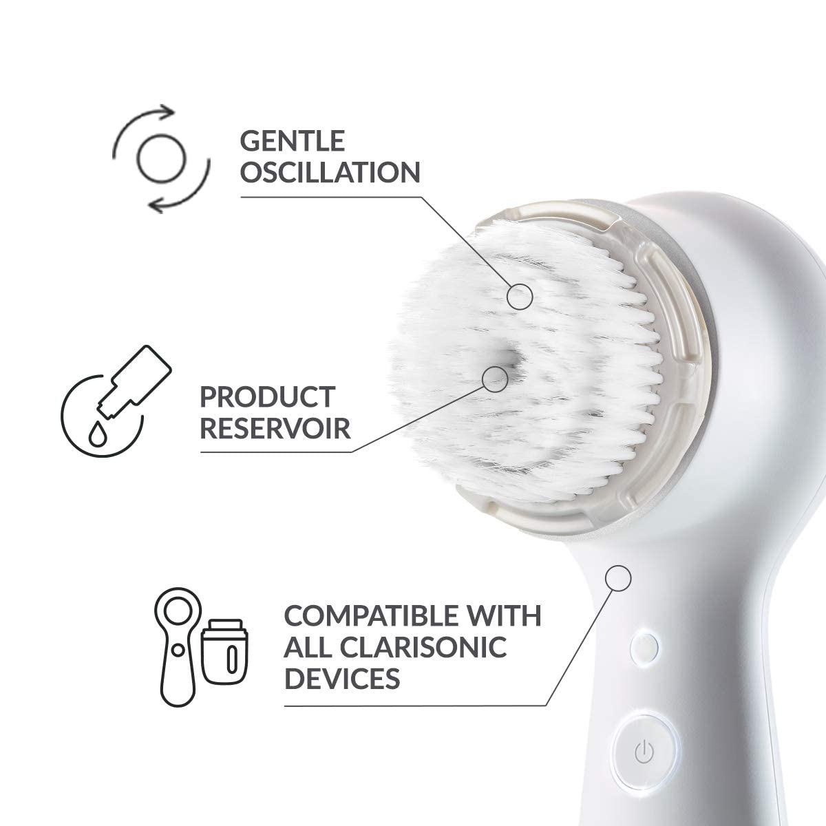 Clarisonic Luxe Cashmere Facial Cleansing Brush Head Replacement | Compatible with Mia 1, Mia 2, Mia Fit, Alpha Fit, Smart Profile Uplift and Alpha Fit X | 1 Pack