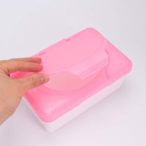 2pcs Wet Tissue case Wet Tissue Case Wipes Dispenser Tissue Box Holder Dispenser Holder for Vanity, Desk, Office, Baby Holder Dorm case (Pink and Blue)