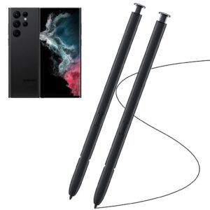 2 Pack Black S22 Ultra S Pen Replacement for Samsung Galaxy S22 Ultra Stylus Pen 5G SM-S908U S22 Ultra Stylus Pen (WithoutBluetooth) + Eject Pin (Phantom Black)