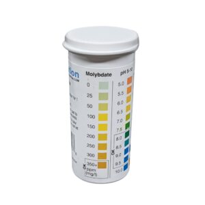 Molybdate Two Pad Test Strip 0-350+ ppm & pH 5-10 [Vial of 25 Strips]