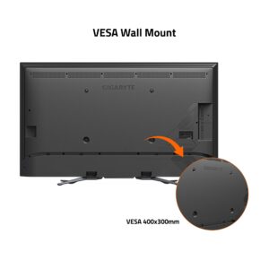 Gigabyte S55U 55" 120Hz 4K UHD Gaming Monitor, VA, 3840x2160 Display, 2ms Response Time (GTG), 2X HDMI 2.1 (48G, eARC), 2X HDMI 2.0, 2X USB 3.2 Gen 1 (S55U-SA),Black