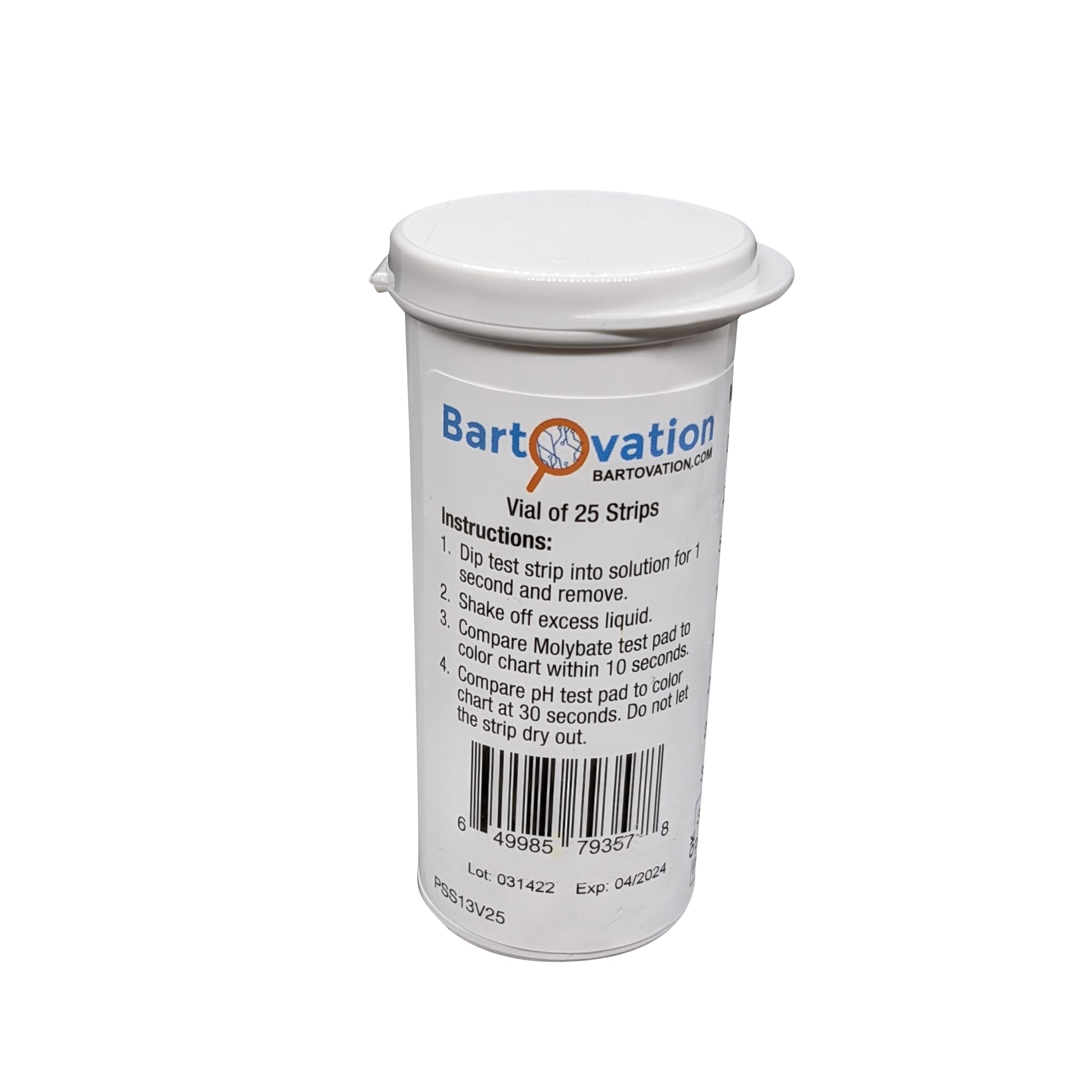 Molybdate Two Pad Test Strip 0-350+ ppm & pH 5-10 [Vial of 25 Strips]