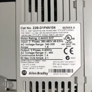 22B-D1P4N104 PowerFlex 40 AC Drive 380V 0.4KW VDF Sealed in Box One Year Warranty