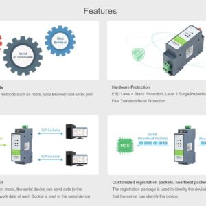 waveshare RS485 to WiFi/Ethernet Module, Modbus MQTT Gateway, Rail-Mount RS485 Serial Server, with RS485, WiFi and Ethernet Ports, Support RS485 to WiFi, RS485 to Ethernet, Ethernet to WiFi, etc.