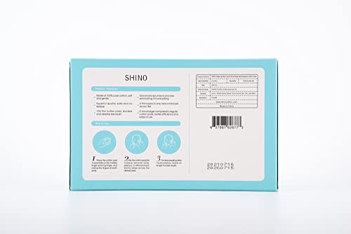 SHINO Multi Purpose Cotton Pads for Face, 4-Layer Cotton Pads Makeup Remover 100% Cotton Chemical Free Biodegradable 2" x 3" Sensitive Skincare Pads