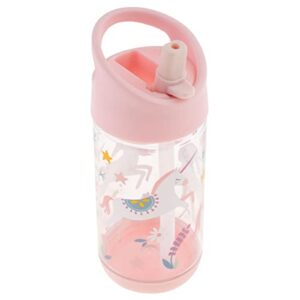 stephen joseph, kids flip top water bottle, 10 oz tritan bpa free, water bottle for girls & boys, back to school flip top bottle, pink unicorn