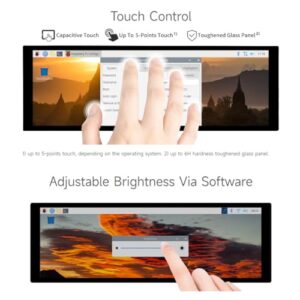 waveshare 7.9inch Capacitive Touch Display Compatible with Raspberry Pi 5/4B/3B+/3A+/CM3/3+/4 400×1280 Resolution IPS DSI Interface