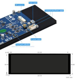 waveshare 7.9inch Capacitive Touch Display Compatible with Raspberry Pi 5/4B/3B+/3A+/CM3/3+/4 400×1280 Resolution IPS DSI Interface