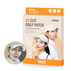 dashu daily sunshield golf patch 5 pairs | korean skin care cooling gel patches for outdoors | portable collagen patches for face | age defying sun shield peptide patch | easy peel off facial patches